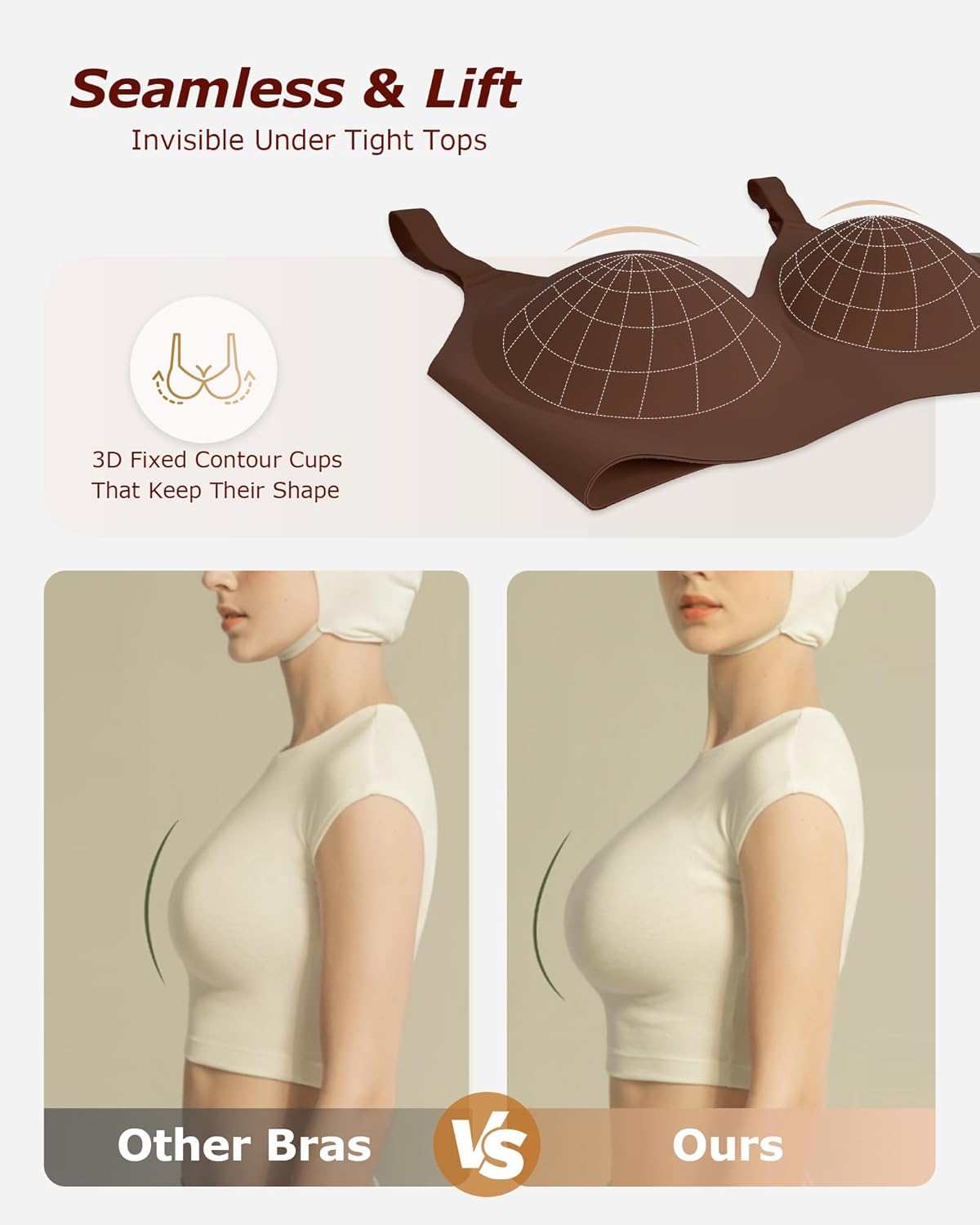 Wireless Comfortable Bra Seamless No Underwire Bras Full Coverage Push Up Women Wirefree Bras with Support - Image 5