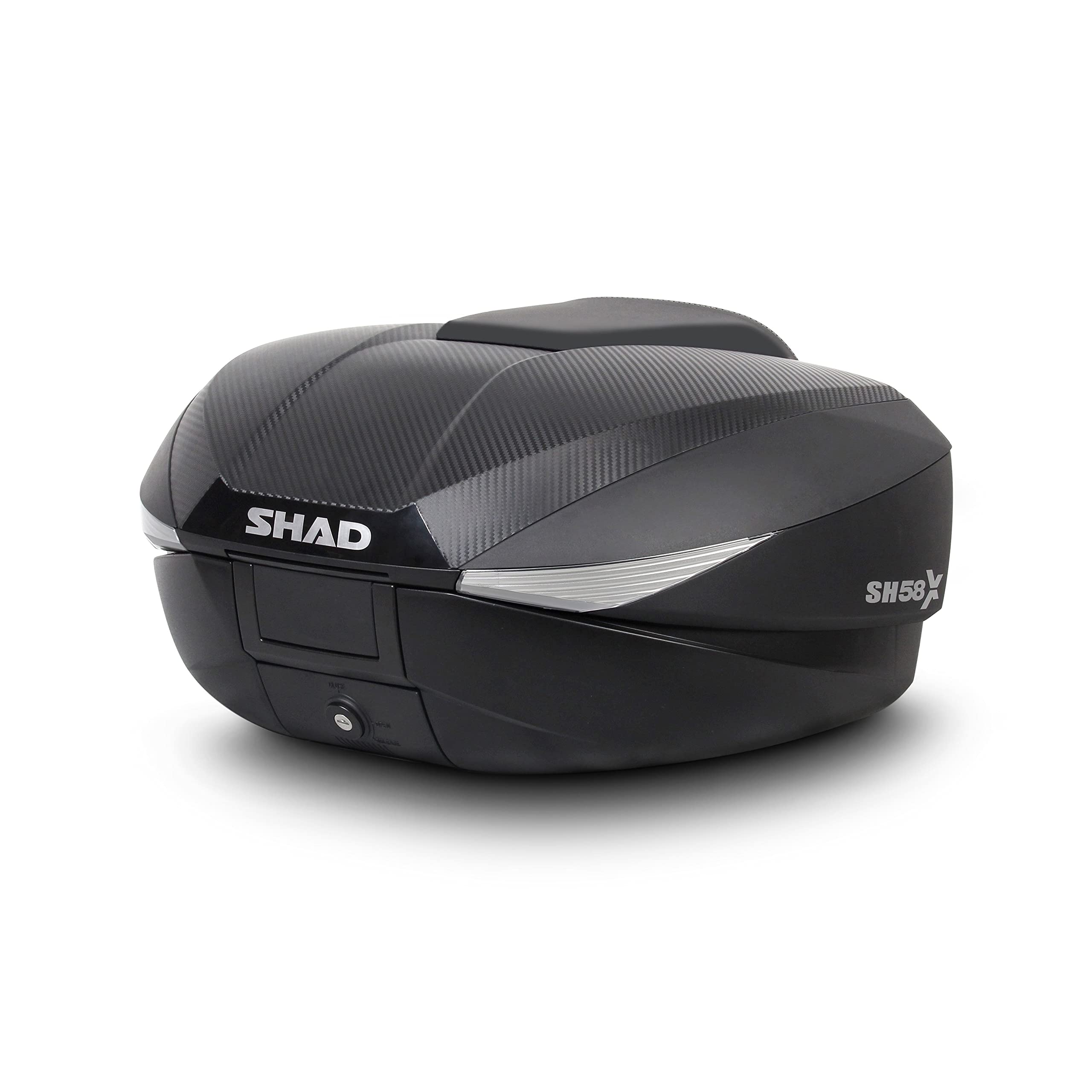 Generico SH58X BAULETTO TOP CASE ESPANDIBILE 46 52 58 CARBON CON PIASTRA E SCHIENALINO compatibile con SHAD SUPPORTI