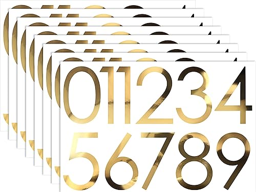 Zonon 88 piezas de 8 hojas de calcomanías de vinilo para buzón, números autoadhesivos, impermeables, para buzones, ventanas, puertas, automóviles,