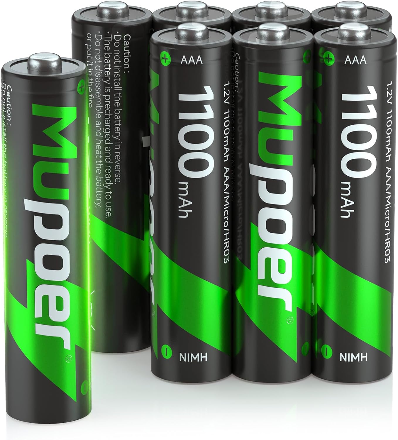 Mupoer Rechargeable AAA Batteries with Box 24 Pack,Battery Box for AA/AAA Rechargeable Battery,Triple AAA NiMH Solar Batteries 1100mAh 1.2V,Pilas Recargables,Removable Fast Charging Box for Lithium