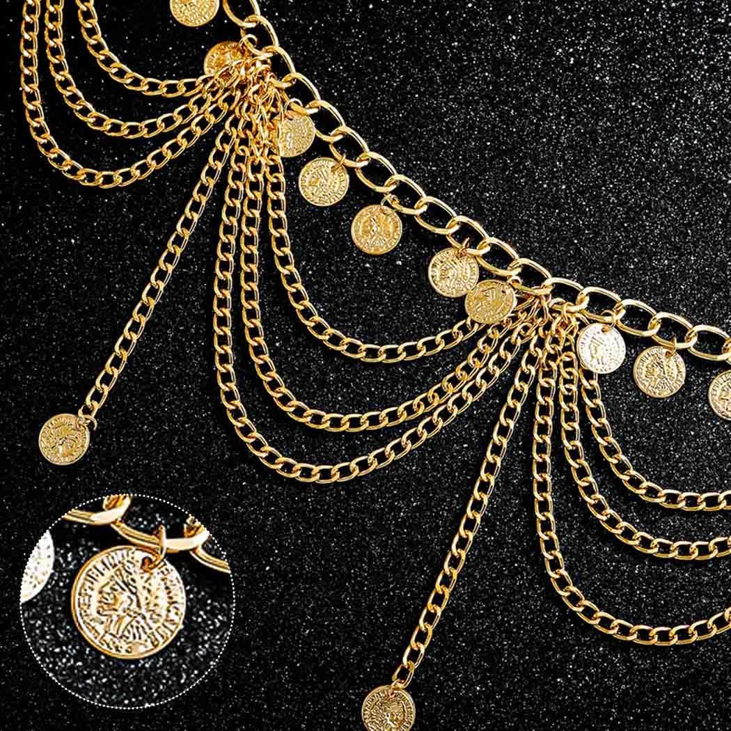 Uranian Gold Waist Chain Belt Layered Belly Chain Butterfly Star Tassel Multi Layer Chain Belts Beach Body Jewelry for Women - Image 2