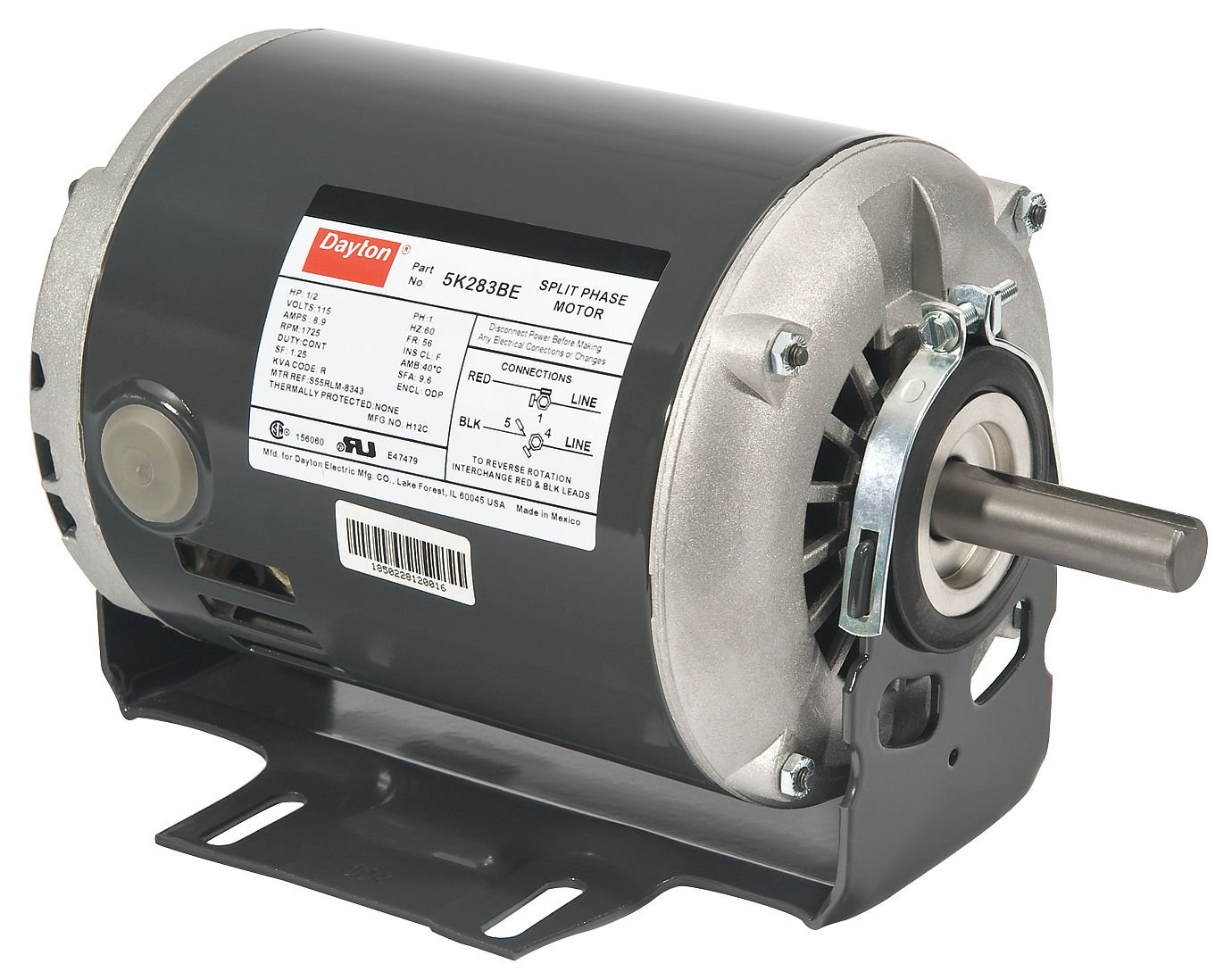GP Mtr, Split Ph, ODP, 1/2 HP, 1725 rpm, 56