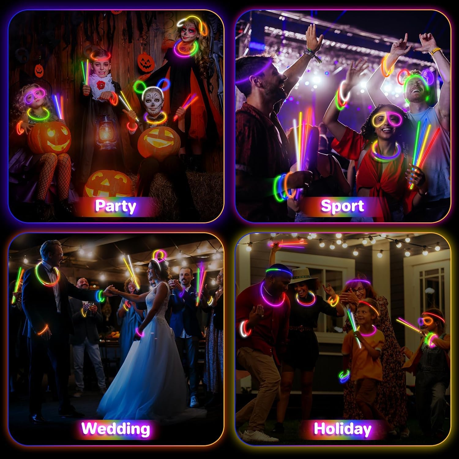 Glow Sticks Bulk Pack - Party Favors & Decorations -6 Glow Sticks Bulk Pack - Party Favors & Decorations -6