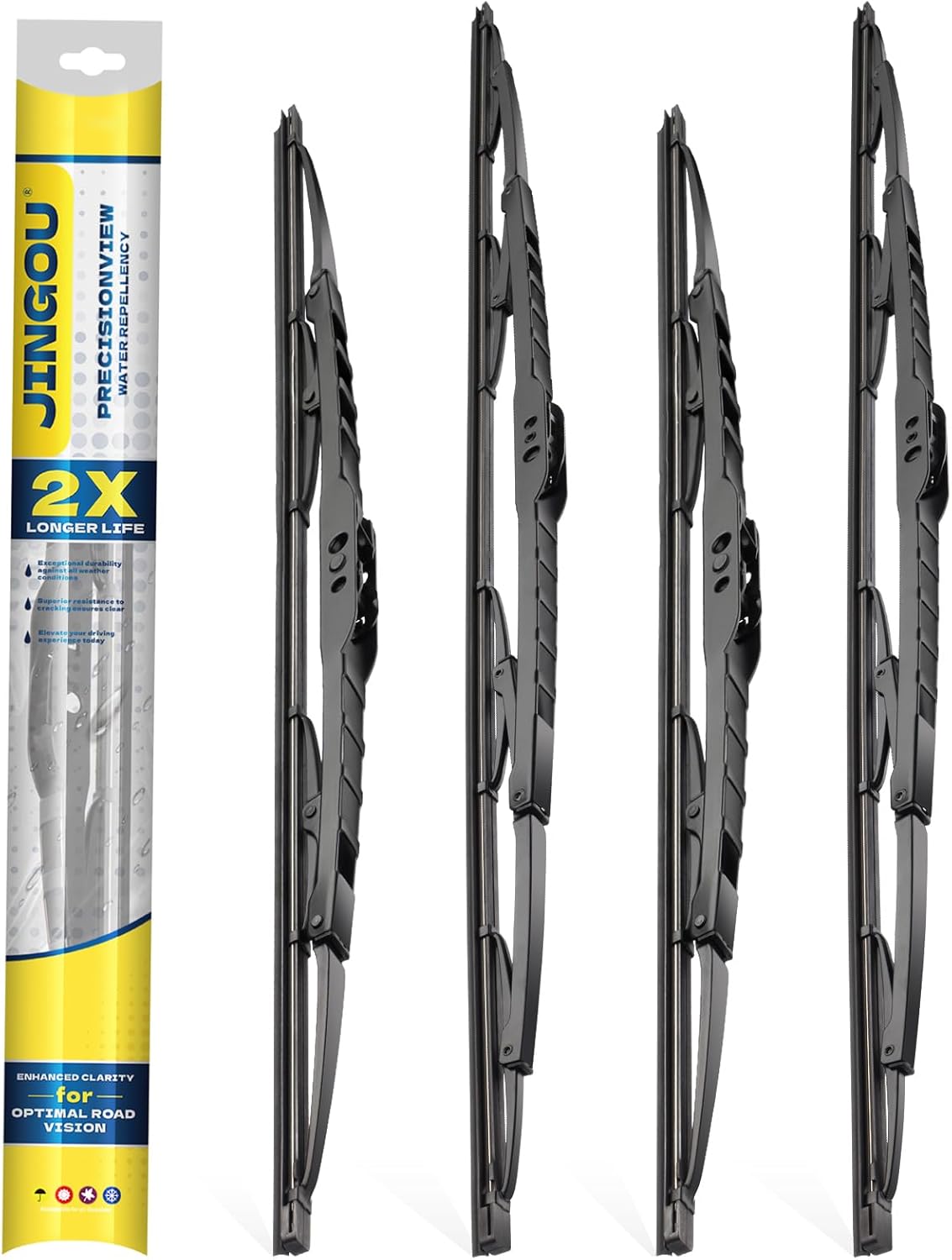 26''+19'' Wiper Blades, Compatible with 2010-2015 Toyota Prius Premium All-Season Windshield Wiper Blades-Driver and Passenger Side,Automotive Replacement Windshield Wiper Blade (Pack Of 4) 26*19 total pack of 2)