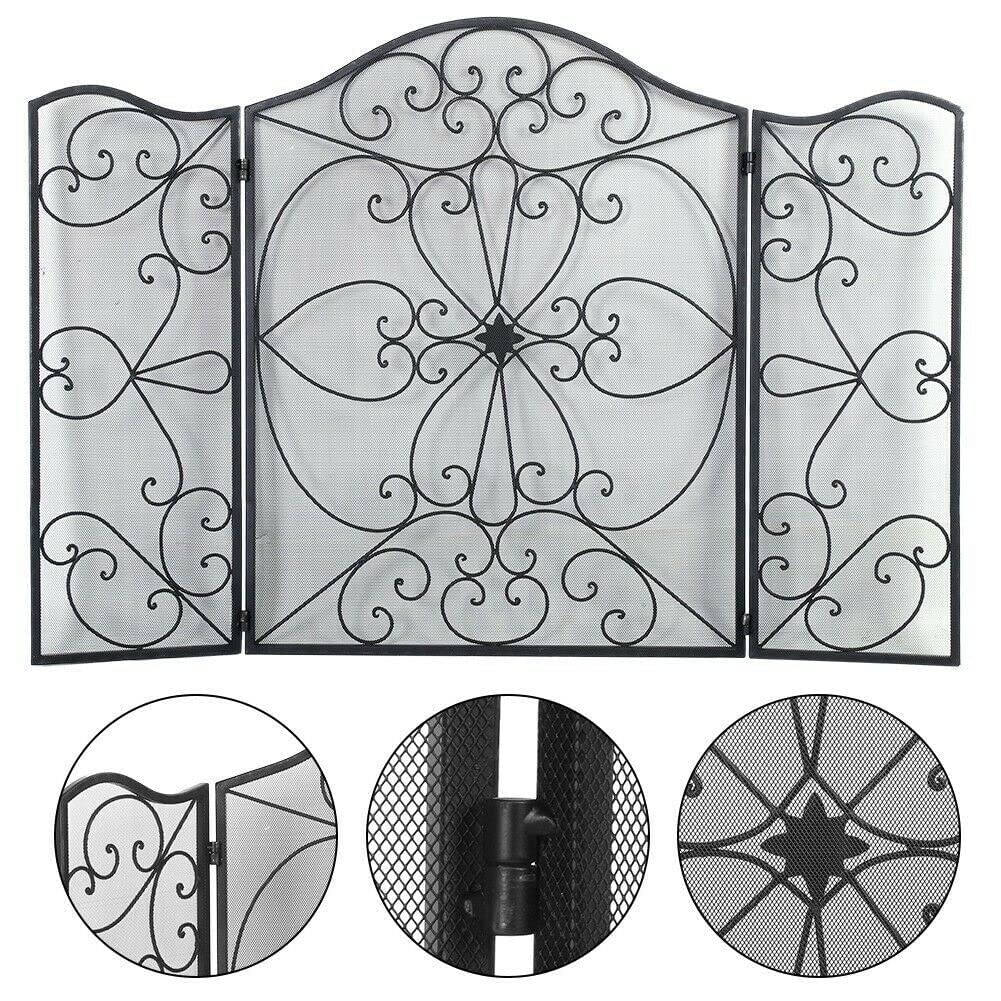 Pare-feu/écran De Cheminée Yitahome – 3 Panneaux Pliables – Noir – Neuf (boîte Ouverte)