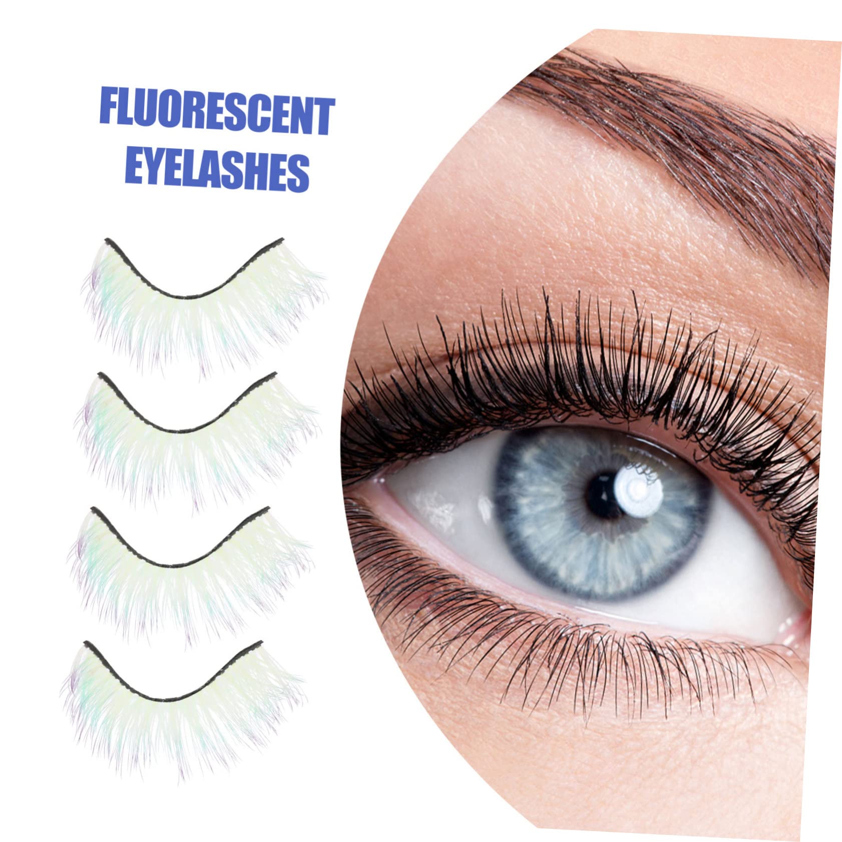 POPETPOP 20paia Ciglia Finte Colorate Per Donne Effetto Naturale e Fluorescente Adatte Per Occasioni Speciali Come Matrimoni e Feste Facili Da Applicare e Comode Da Indossare