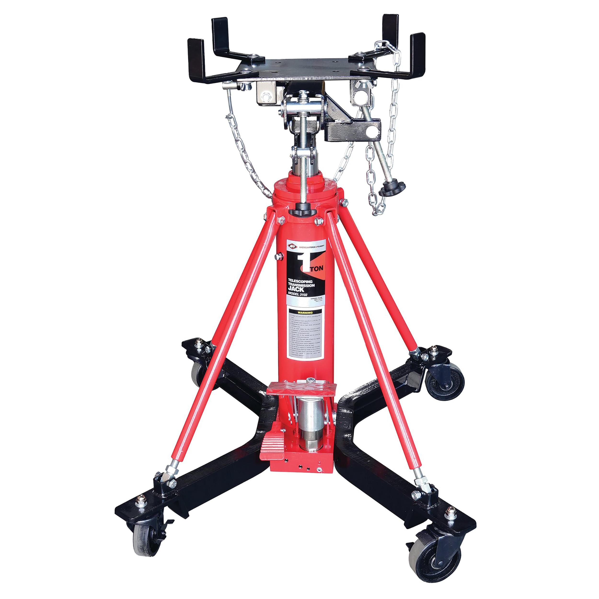 AFF Telescoping Transmission Jack - Truck Transmission Floor Jack with Universal Head and Wide Base (Multiple Weight Capacities)