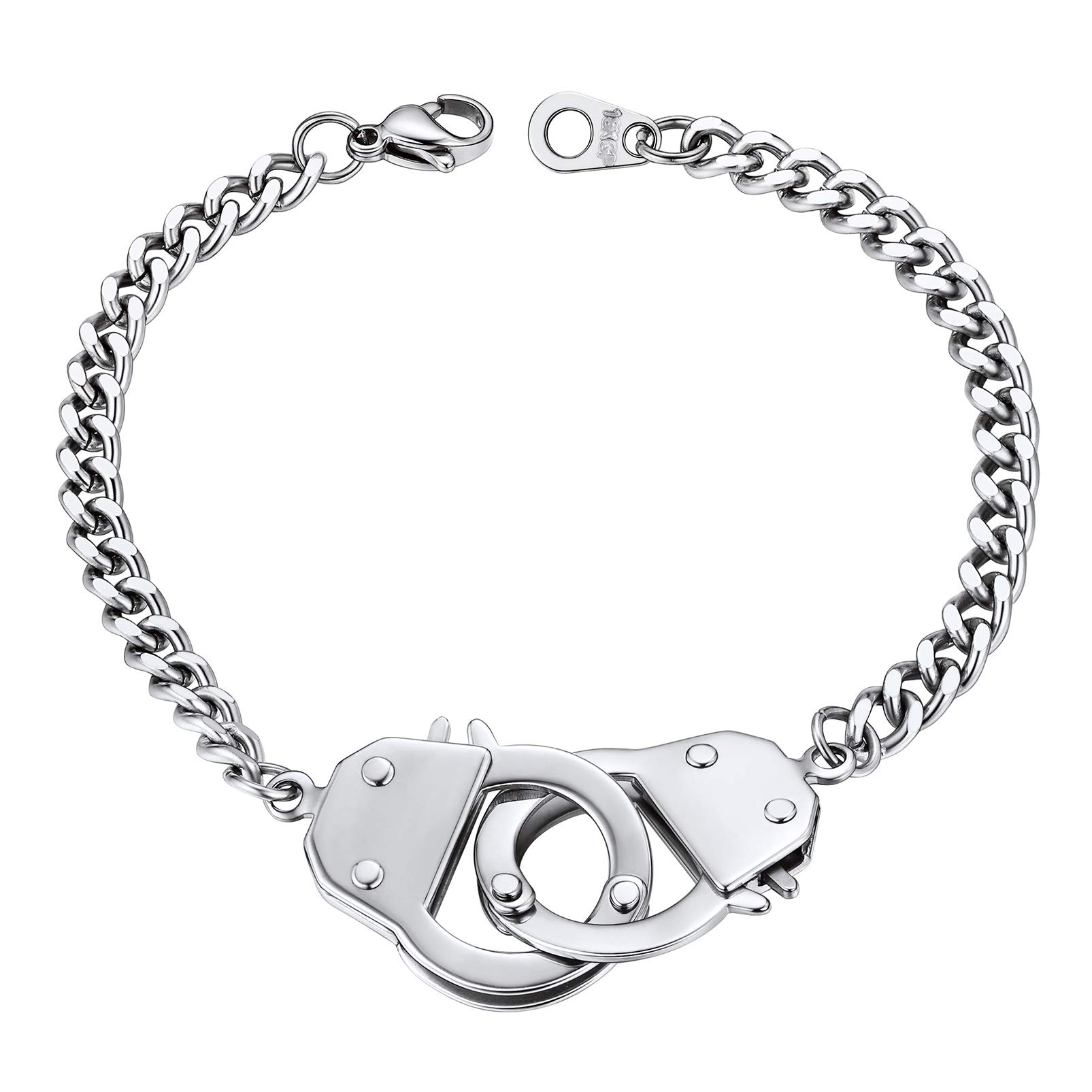 PROSTEEL Trendy Handcuffs Design/Customize Words Ankle Bracelet For Women, 316L Stainless Steel Anklets Silver/Gold/Black Tone, Hypoallergenic, Come with BoxRecycled Claim Standard Blended