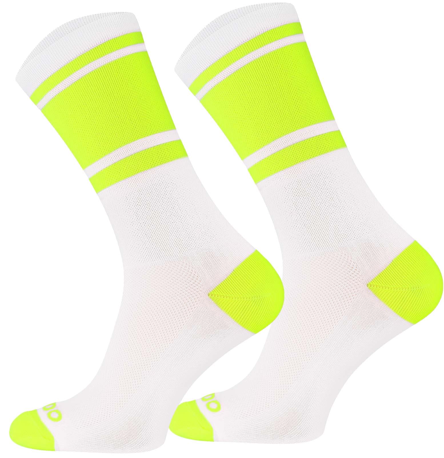 Todo Women's Col - White-Green Neon Men's And Cycling Socks Breathable Road Bike Socks Men's Cycling Socks With Motif Also Running Socks, 35-38