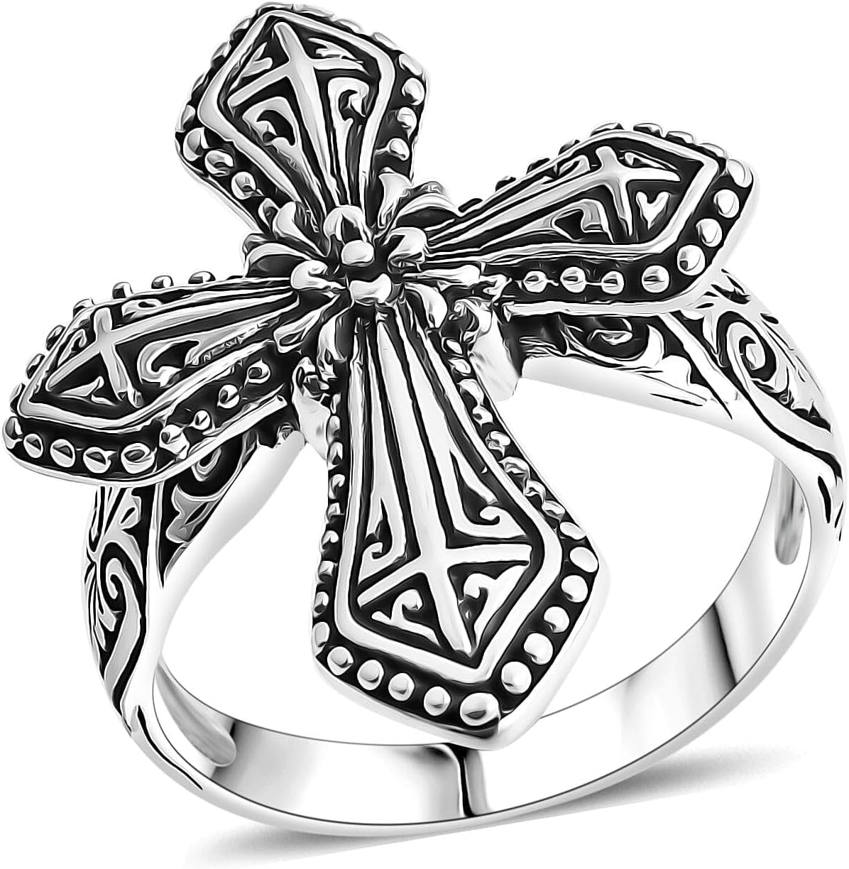 SHOP LC DELIVERING JOY Cross Ring in Sterling Silver Size 5 6.40 Grams Christmas Gifts