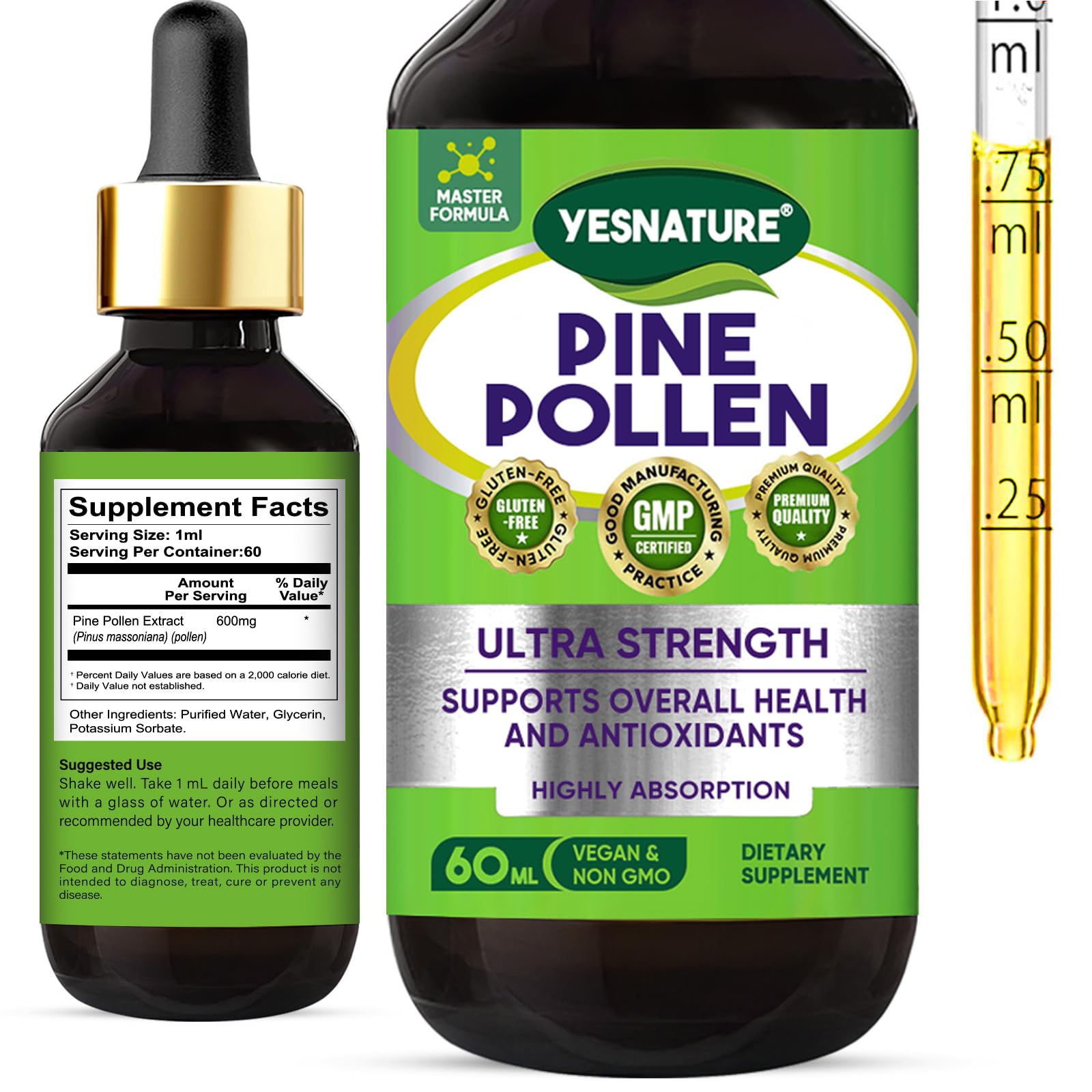 Zooawa Organic Pine Pollen Tincture bottle