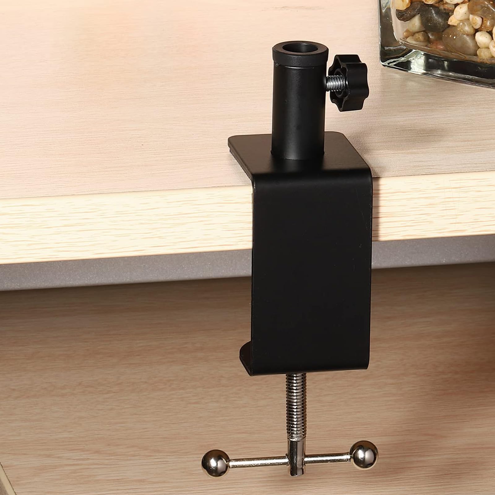 2 piezas C clip de fijación, gabinete abrazaderas de aleación de aluminio, rotación asistida por doble bola, con base de esponja, mini abrazadera de invernadero, adecuado para banco de trabajo