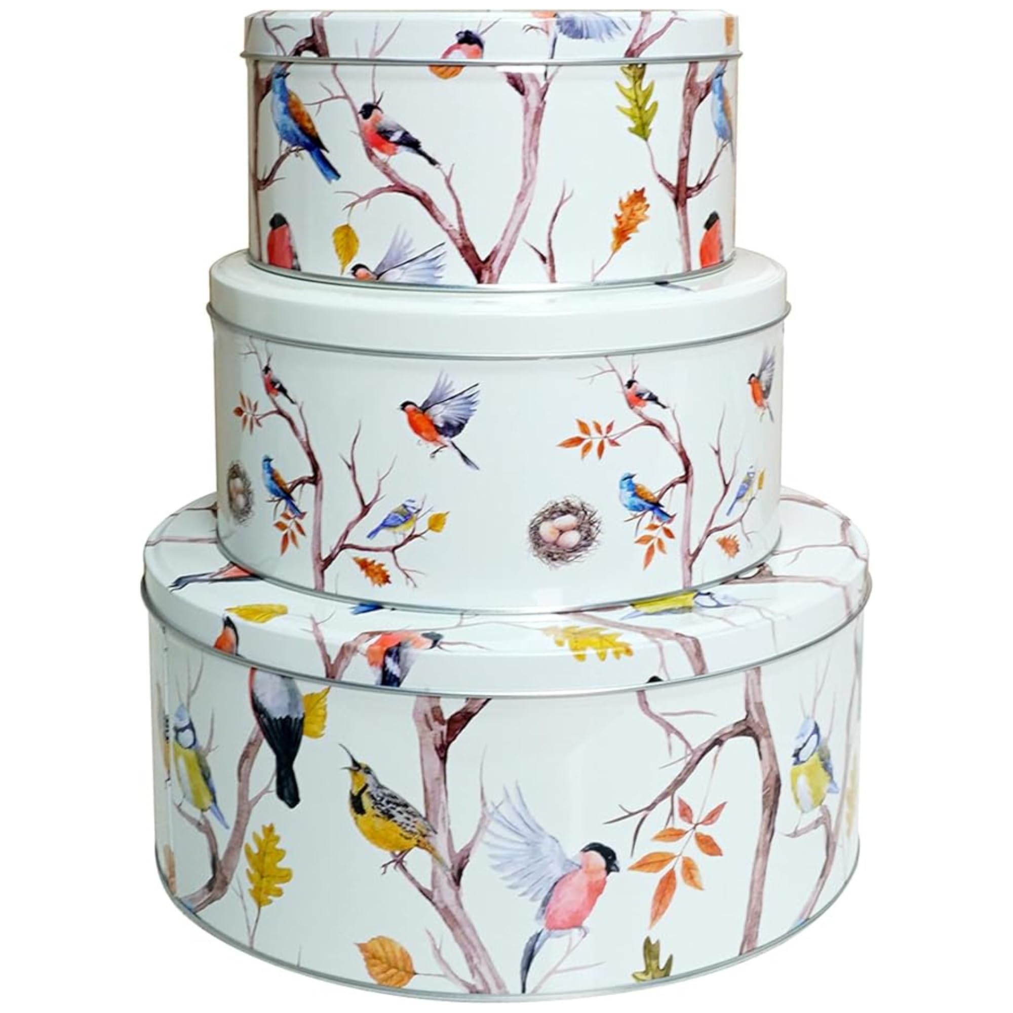 Set van 3 Ronde Nesting Cake Opslag Blikken Bakkerij Dozen Biscuit