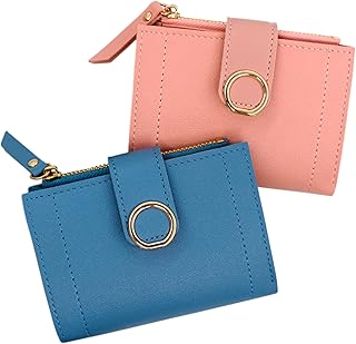 2 Pieces Stylish Two Compartment Bifold Wallet for Girls & Women | Cute PU Leather Wallet Combo for Girls, Ladies, Women