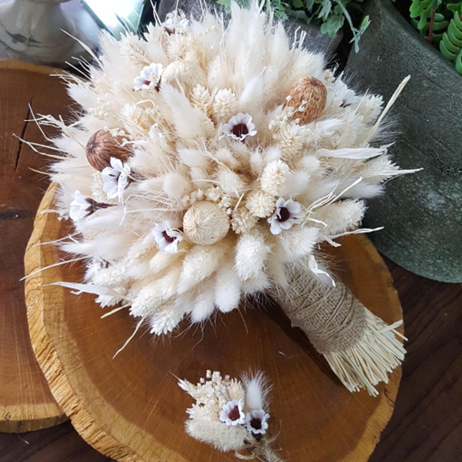 Dried Flowers Bouquet Natural， Fiori secchi bouquet naturale(Yellow,50Pcs)