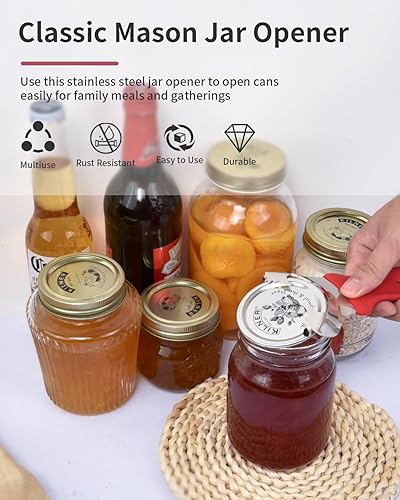 Miniatura 2 de Herramienta para abridor de tarros Mason sin abolladuras ni daños en la tapa, abrelatas manual multiusos, utensilio de extracción manual de mano