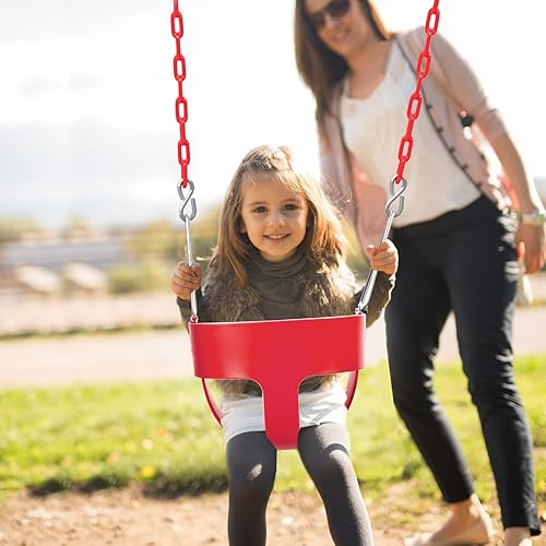 Miniatura 59 de RedSwing Asiento de columpio con respaldo alto para niños pequeños con cadenas recubiertas, asiento de columpio resistente para niños, para Columpio