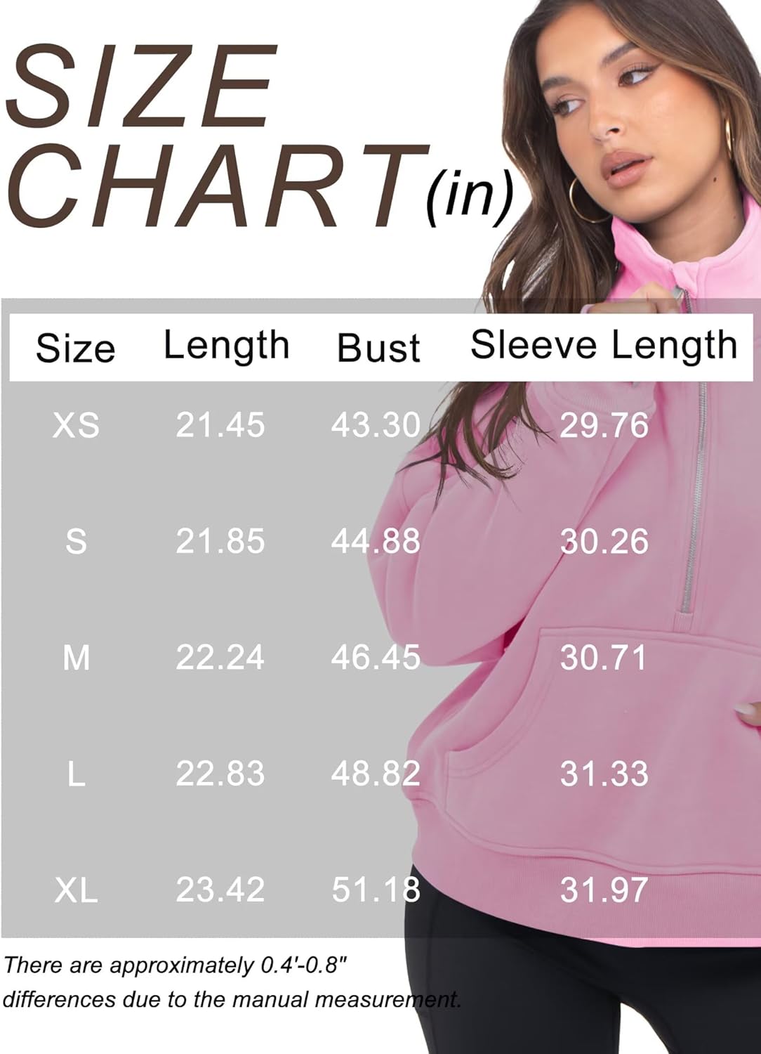 VIUTIL Womens Half Zip Sweatshirt Fleece Cropped Pullover with Thumb Hole Fall Trendy Clothes 2026 - Image 6