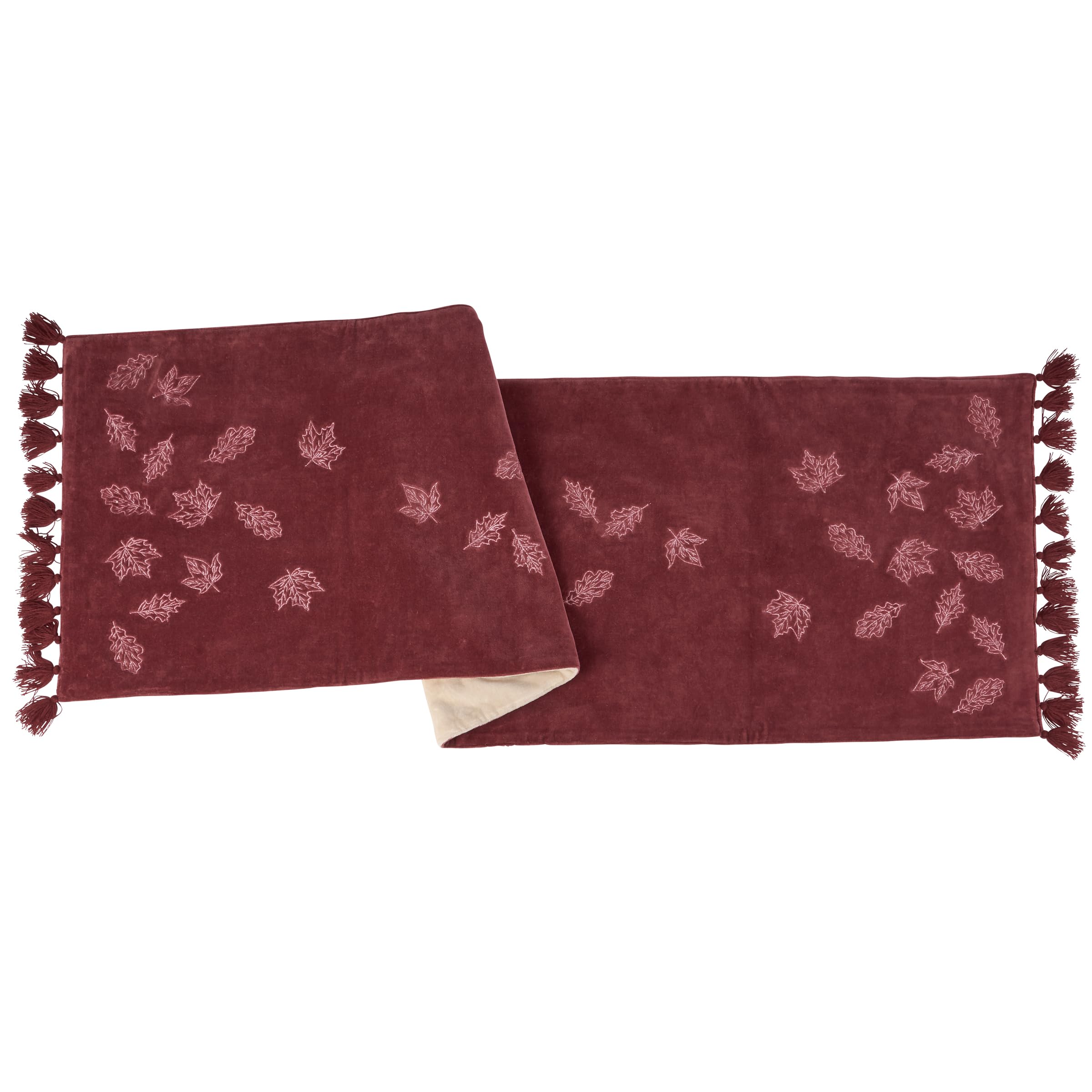 Chemin de table brodé Falling Leaves nappe automne coton décoration Primitives by Kathy