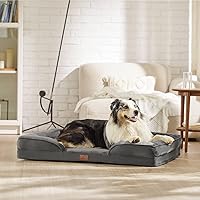 Vista 53 de Bedsure - Cama ortopédica extragrande para perros, sofá cama lavable para perros extragrandes, espuma de soporte con funda extraíble y lavable, negro