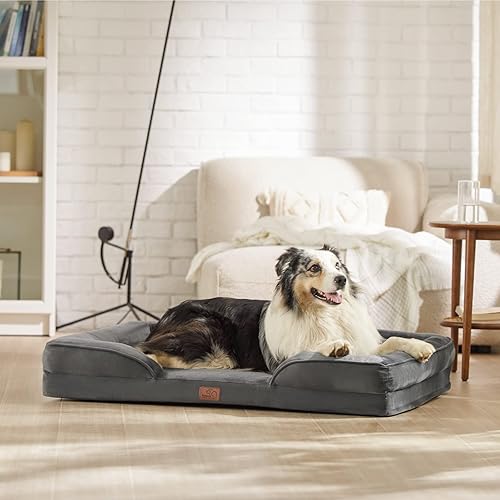 Vista 51 de Bedsure - Cama ortopédica mediana para perros, sofá cama impermeable para perros medianos, espuma de soporte con funda extraíble y lavable, forro