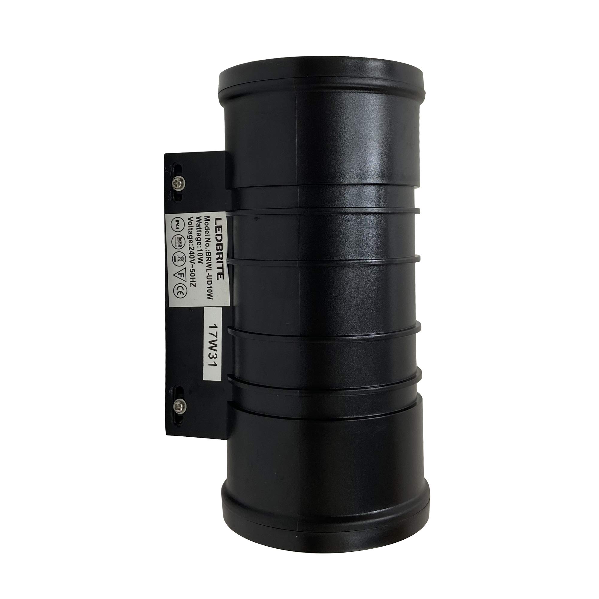 LED Outdoor Wall Up & Down Light Bulkhead Black 10 Watt IP44 6500K Daylight