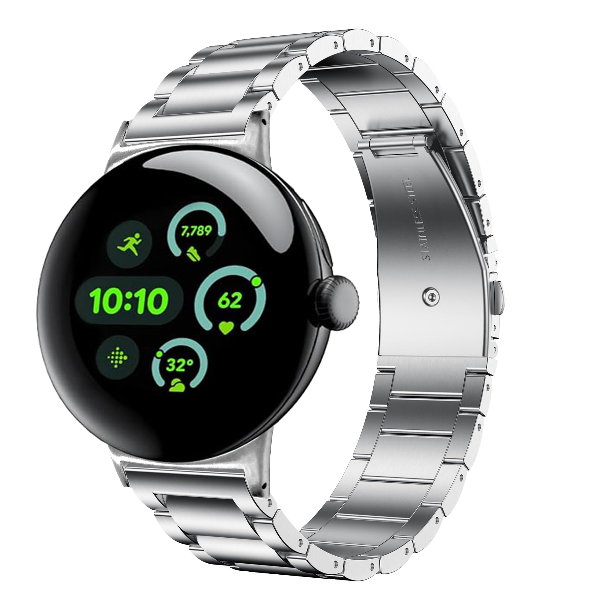 Bracelet de rechange en acier inoxydable pour Pixel Watch 3, accessoire de rechange compatible avec Google 45 mm