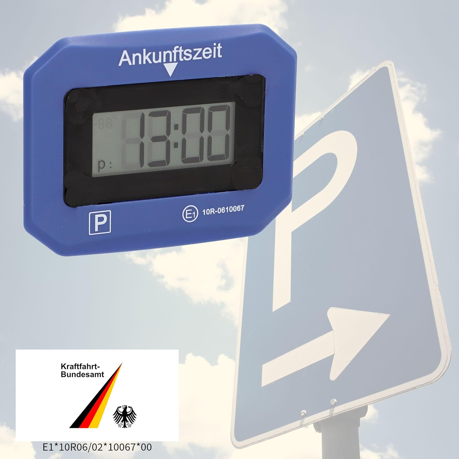 cartrend Digital Parking Disc with KBA approval stamp