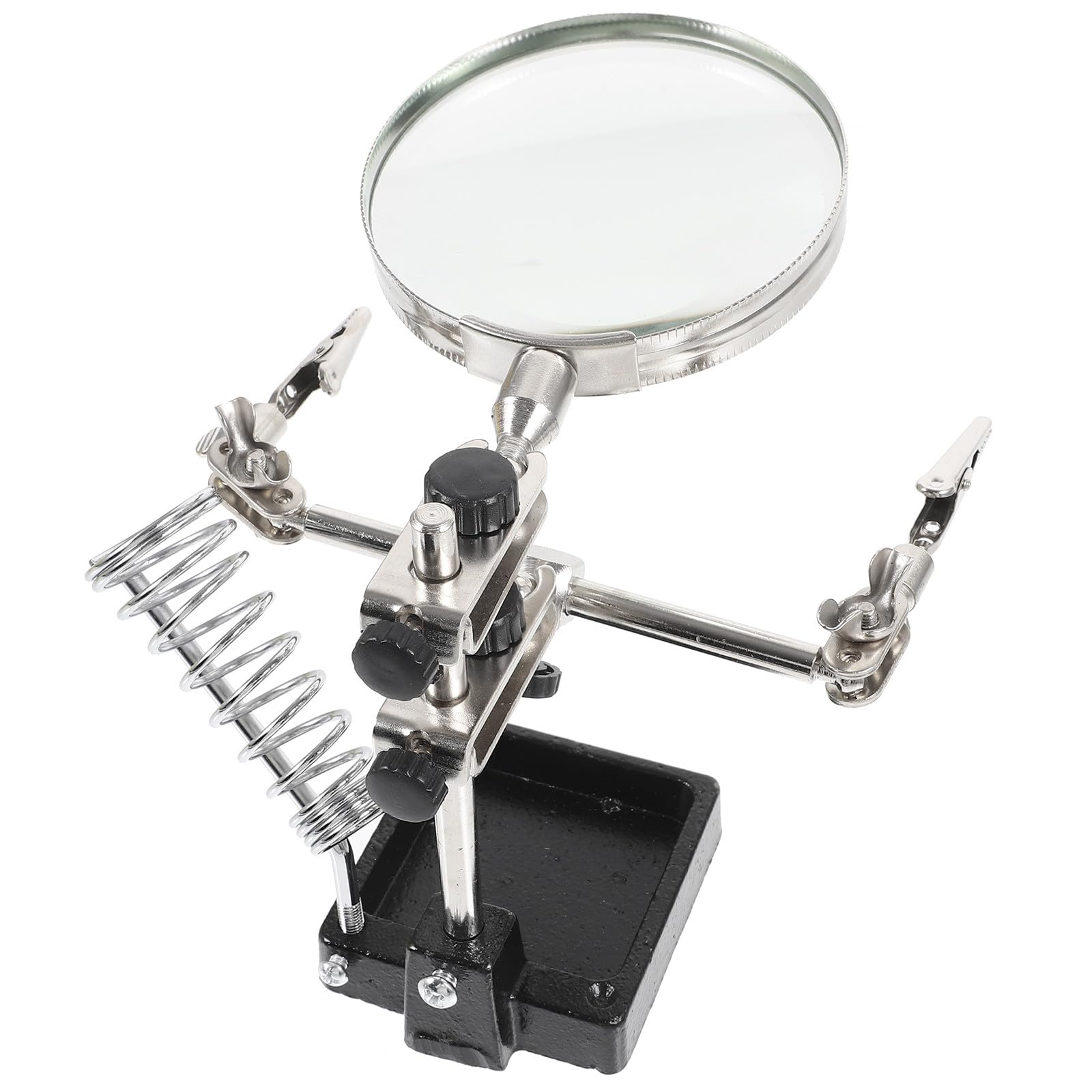 Loupe 90 mm avec support de fer à souder et pince à ressort réglable pour circuit