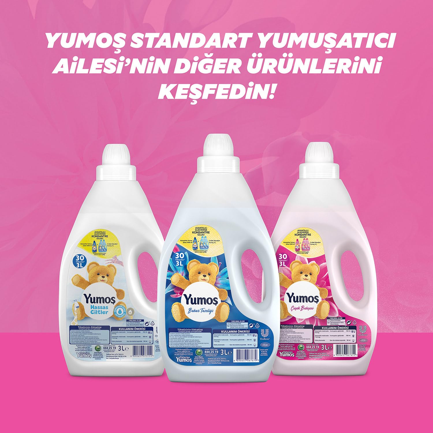 Yumoş Çiçek Bahçesi Yumuşatıcı 50 Yıkama 5 lt (4 paketi)