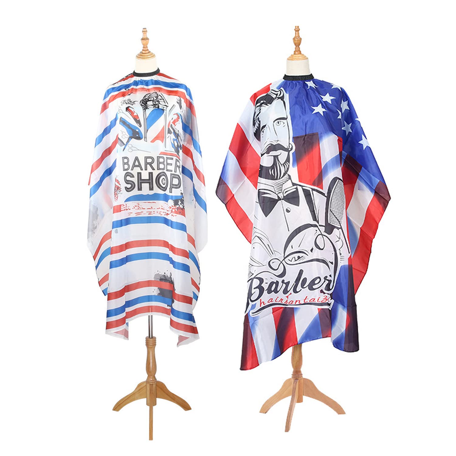 Binblin Capa Peluqueria, 2 piezas Capa Barbero Capa Ajustable Profesional Del Salon Poliéster Capa De Peso Ligero y Resistente Al Agua Capas De Corte Peluqueria Para Peinado Cortes y Teñidos