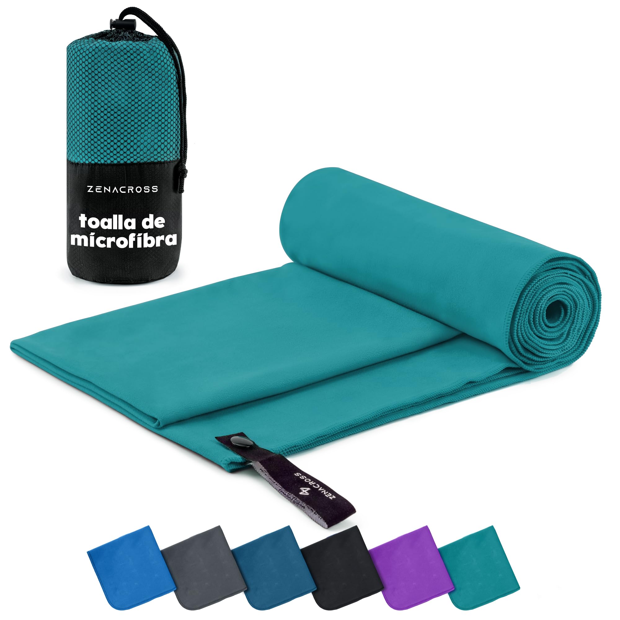 ZENACROSS Toalla Gimnasio con Bolsa de Transporte - Toalla Microfibra de Secado Rápido y Versátil - Toallas Gimnasio Talla S - 100 x 50 cm - Azul Marino — view 10