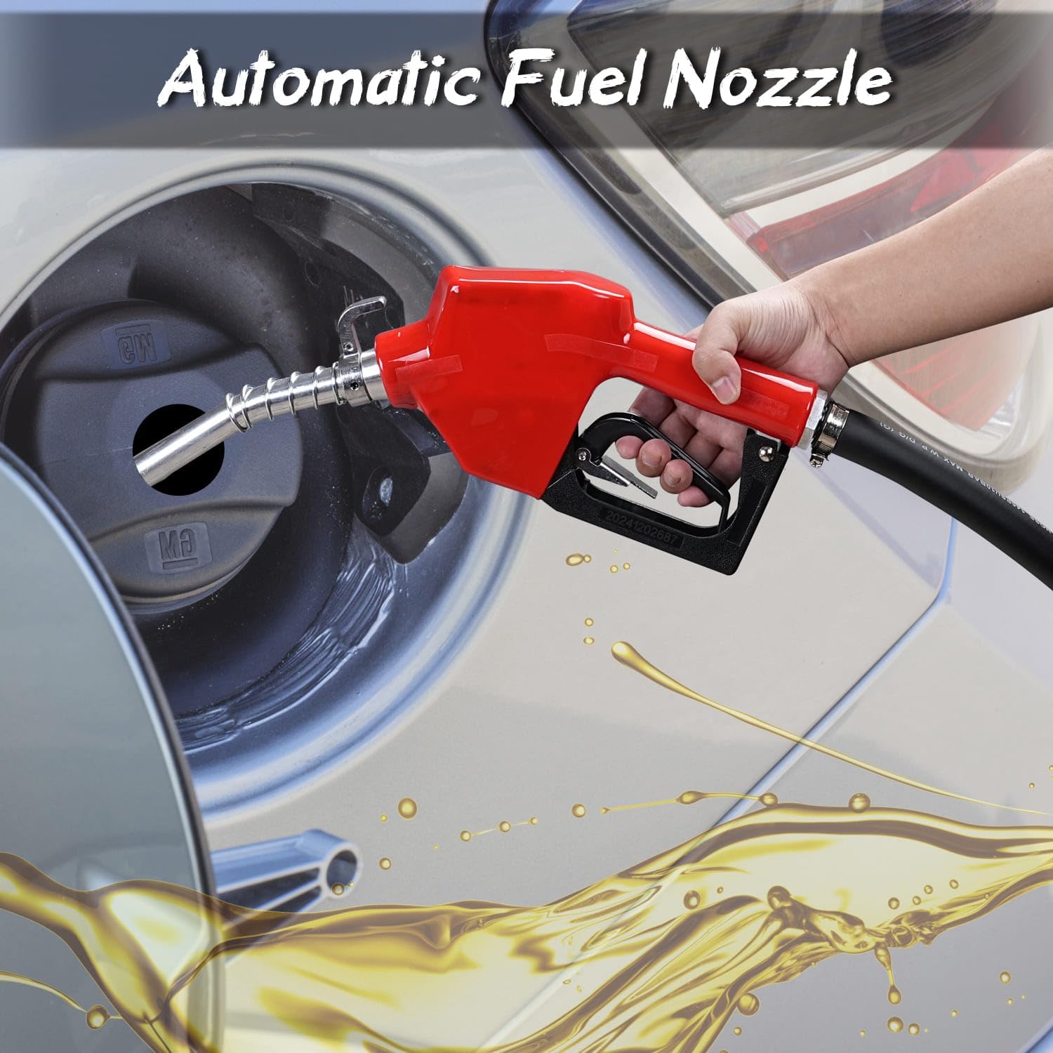 12V DC 15GPM Self-Priming Gasoline Diesel Oil Fuel Transfer Explosion-Proof Pump Kit with Particulate Filter and Automatic Nozzle for Gasoline Diesel Kerosene & More