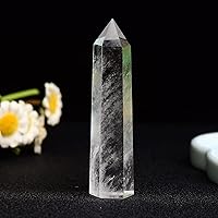 Vista 10 de 1 torre de cristal natural de cuarzo rosa de 3.54-4.33 pulgadas, varita de cristal curativo 6 facetas chakras reiki terapia de meditación