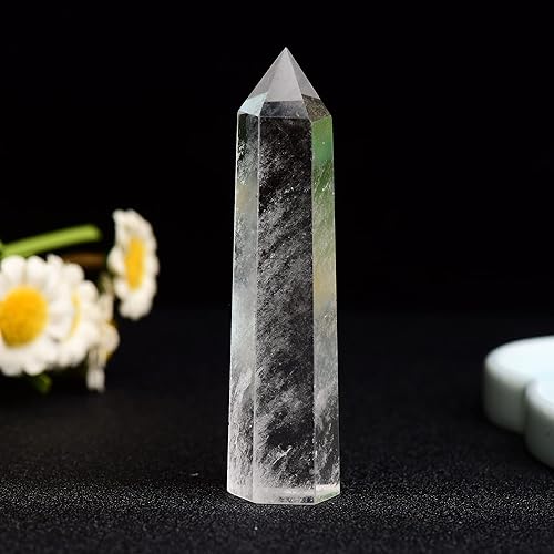 Torre de cristal natural de cuarzo transparente de 1PCS, varita de cristal curativo de 1.9 a 2.8 pulgadas, 6 facetas de chakra, terapia de reiki,