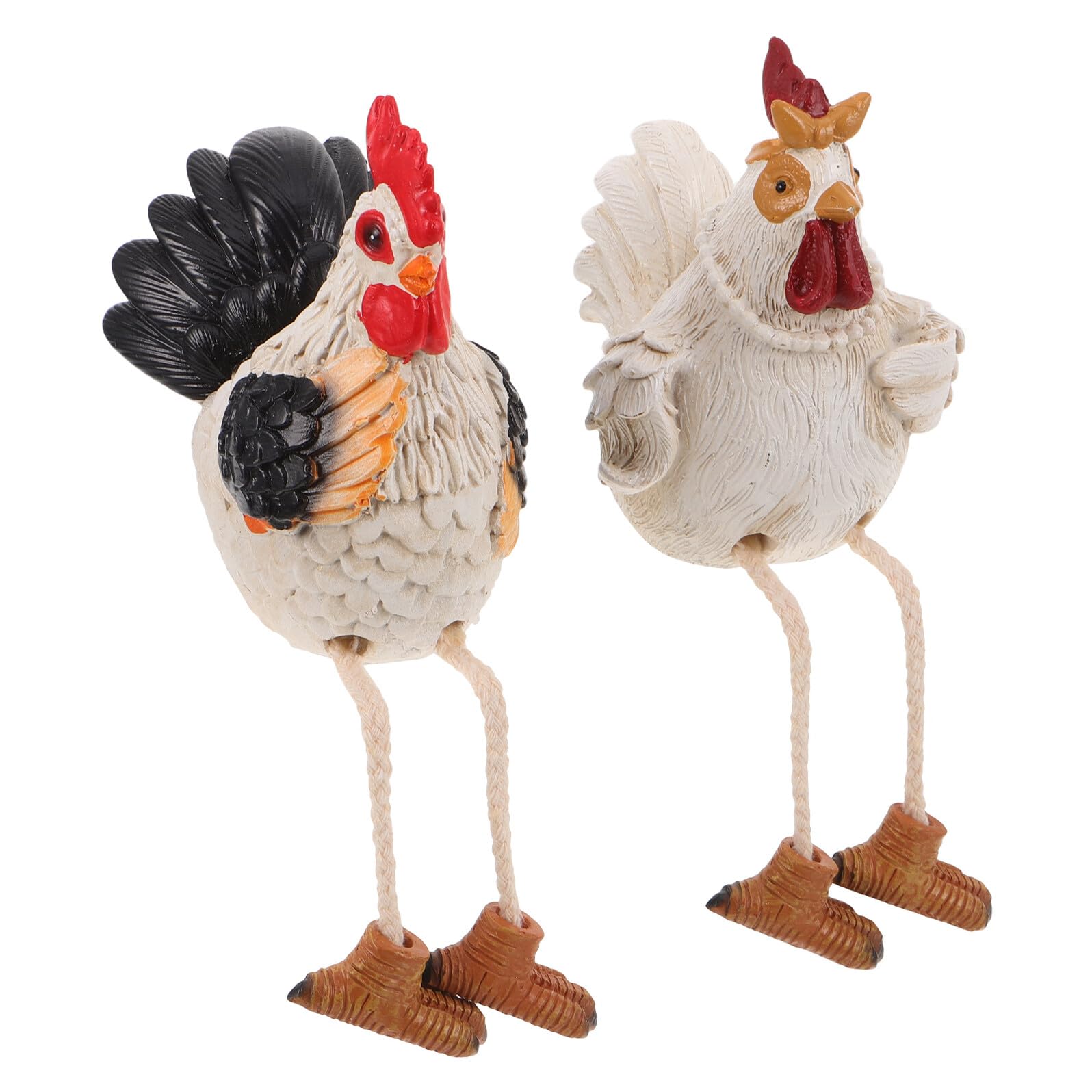Décor rustique de Pâques avec ce duo de poules assises pour maison et jardin