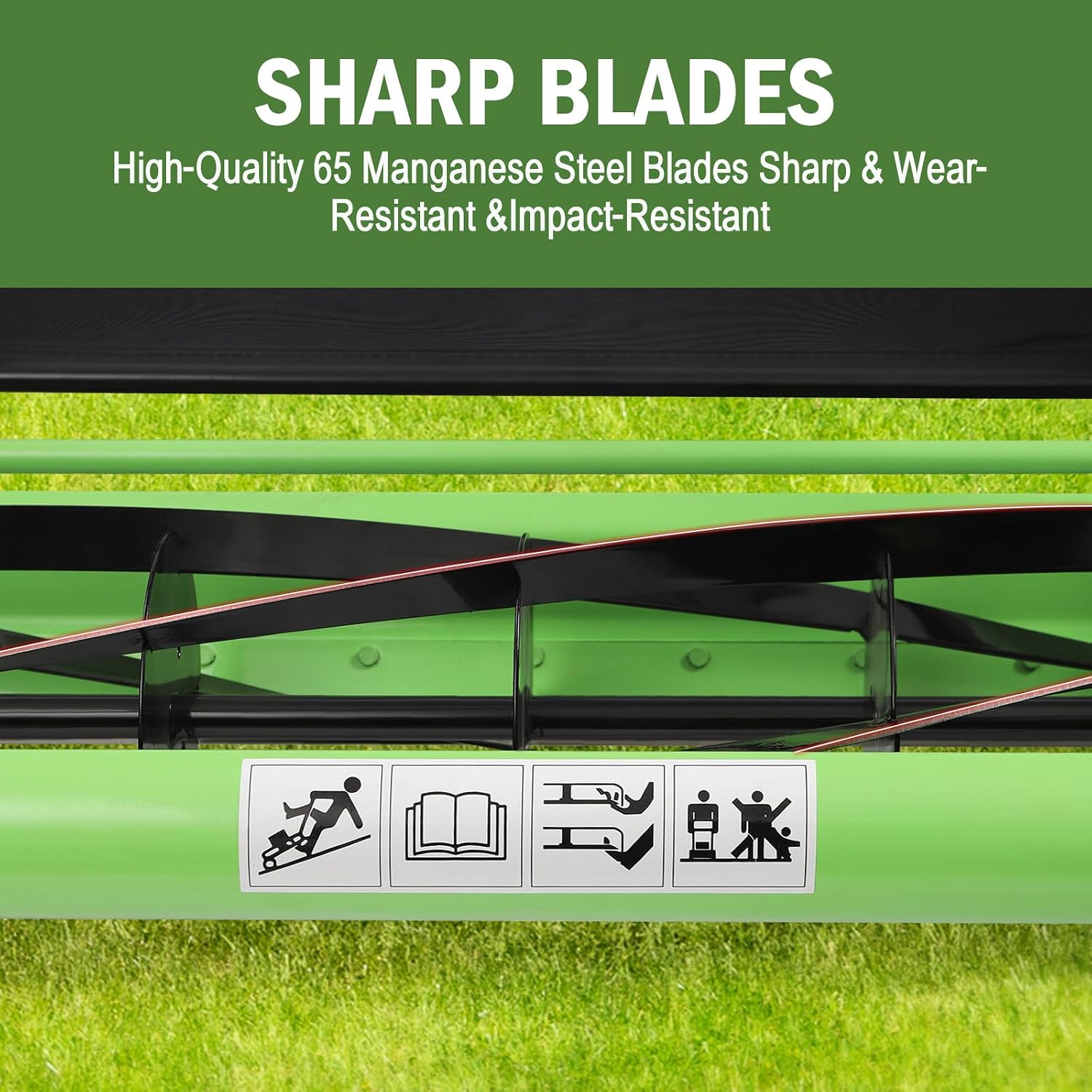 Reel Mower, 20" 5-Blades Manual Lawn Mower, Adjustable Cutting Heigh Push Lawn Mower w/Grass Catcher, Specialty Grass Mower, Green