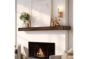 72 inch Dark Brown Rustic Wood Floating Mantel Shelf