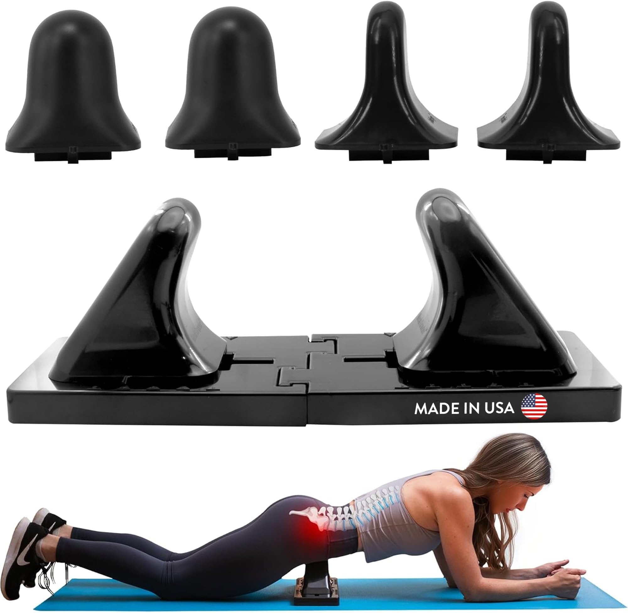 Thrival Deep Tissue - Fully Adjustable Psoas, Glute, Back and Neck Deep Tissue Massage Release Tool (Carbon Black) - Made in USA