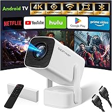 Mini Projector 2025 Upgraded with 4K & 1080P, Portable Video Projector for Bedroom & Outdoor , Android 13 with WiFi 6 & Bl