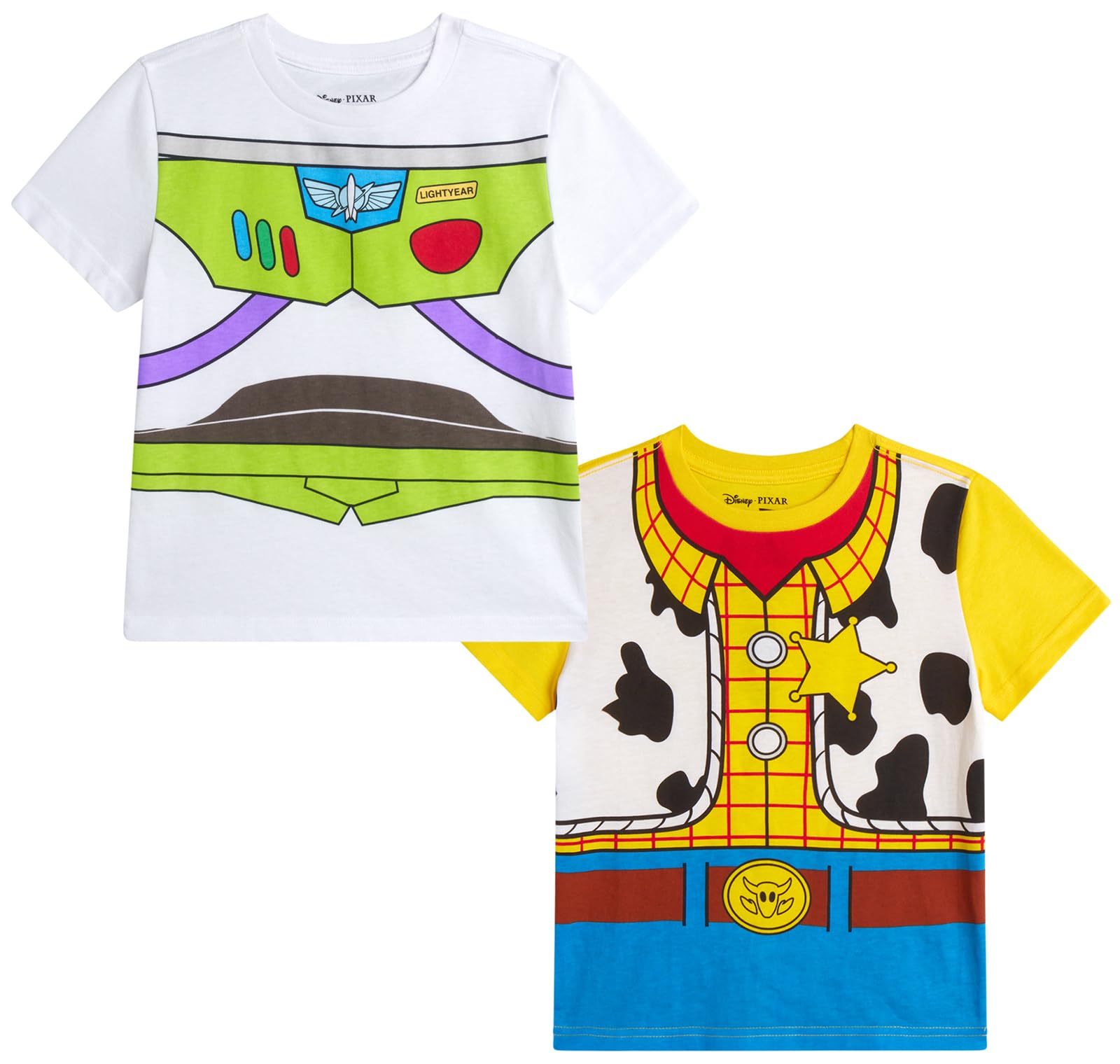 Disney T-Shirt 2 Pack | Lightning McQueen Tshirt | Autos Jungen T Shirt | T-Shirts Zweierpack | Lebendige Disney Pixar-Grafik, weiche Baumwollmischung, langärmelige oder kurzärmelige Optionen, Rundhalsausschnitt