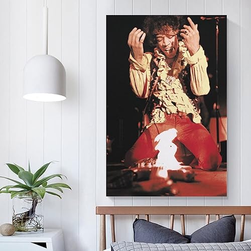 Miniatura 5 de Jimis - Póster fotográfico de guitarra ardiente Hendrix para decoración de pared, decoración de habitación, decoración de dormitorio, regalos