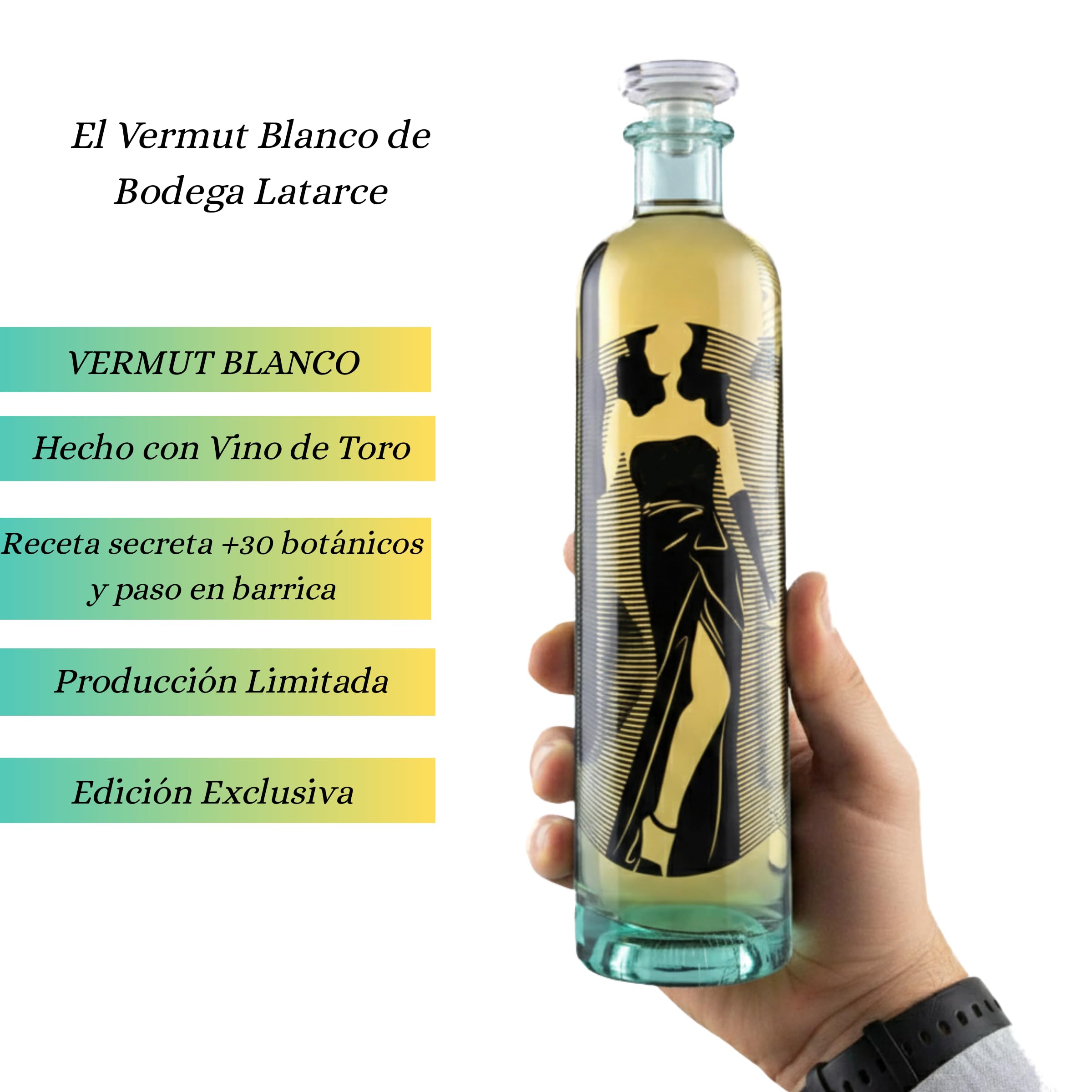 Latarce | Vermut Gilda Rojo y Blanco | Más de 30 Hierbas Aromáticas | Elaborado con Vino de Toro | Pack 2 Botellas 75cl Caja de Madera | Regalo Premium Gourmet