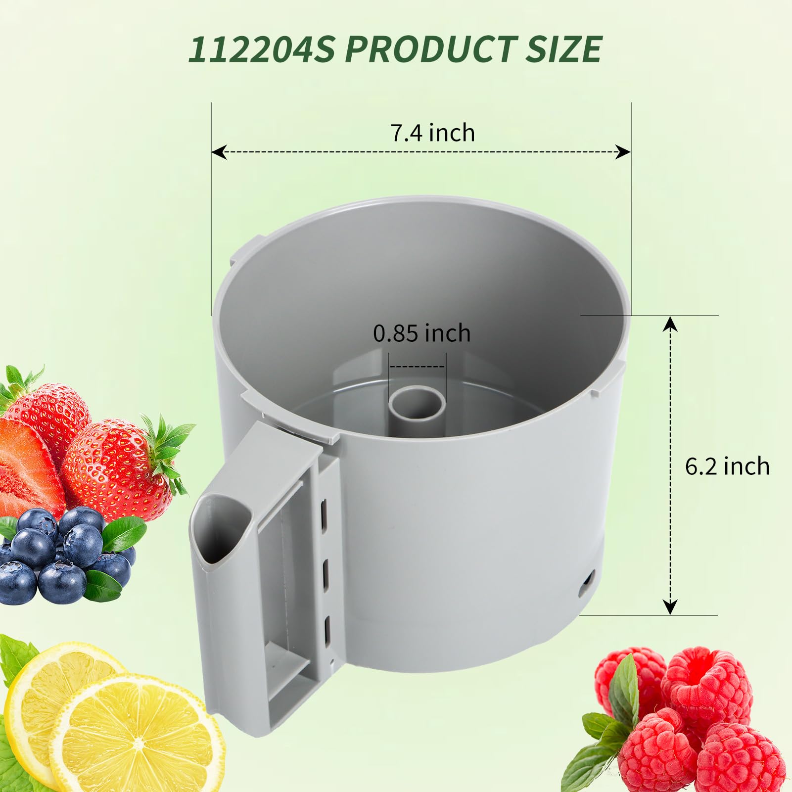 112204S nóż miska robot kuchenny, miska 3 l, szara kompatybilna z Robot Coupe R2 3L Gb, R2 DICE, R2 Dice, R2B, R2N