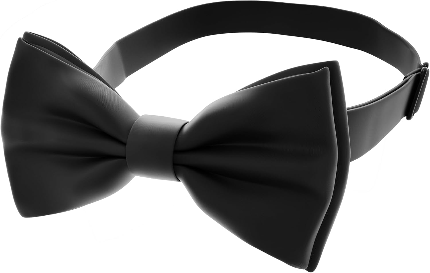 Men's Black Bow Tie PreTied Style Formal Satin Classic Bowtie for Tuxedo Faux Silk, by KFM