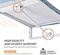 Vista 4 de KINGBOARD Wall Mounted Ironing Board with Iron Holder, Compact Ironing Board for Small Spaces, Foldable Iron Stand Heat Resistant Cover, 36" X 12