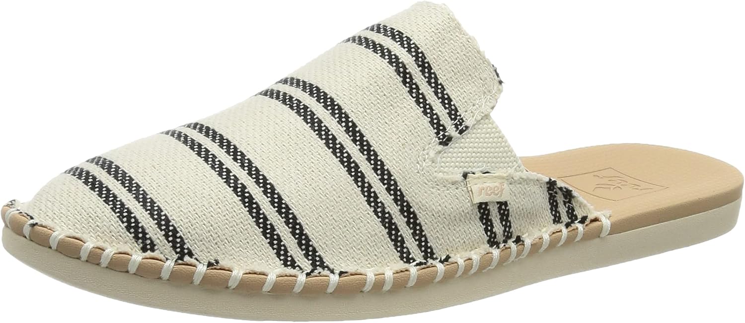 Reef Women's Shoes, Escape Mule, Black Stripes, 8