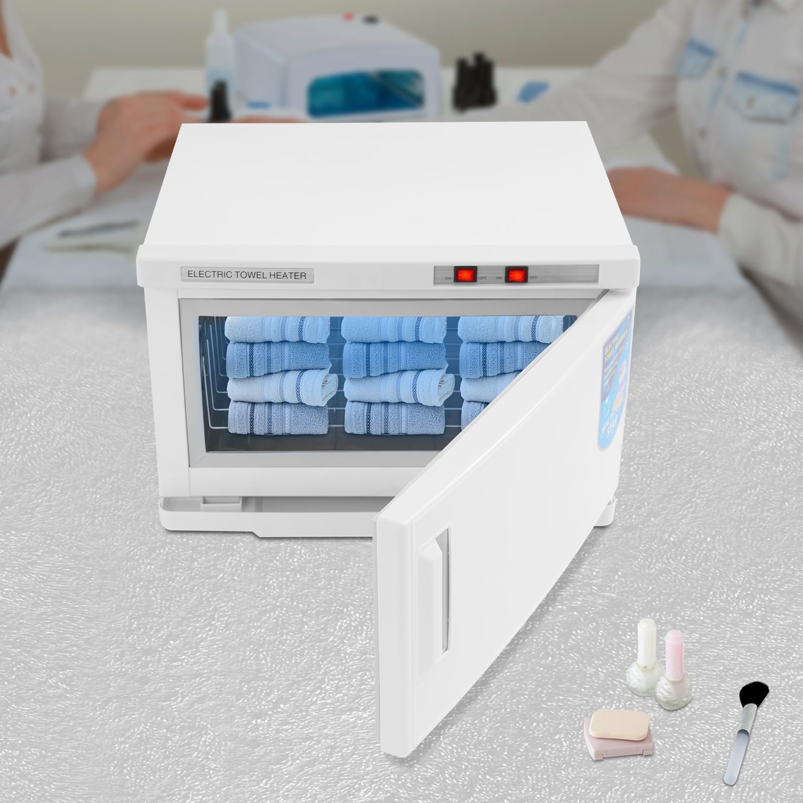 2-in-1 Handtuchwärmer - Heizen und Warmhalten, Handtuchwärmer mit Sterilisator, 25L Handtuchheizschrank, Handtuch Schrank für Privathaushalte, Fitnessstudios, Hotels (Weiß)