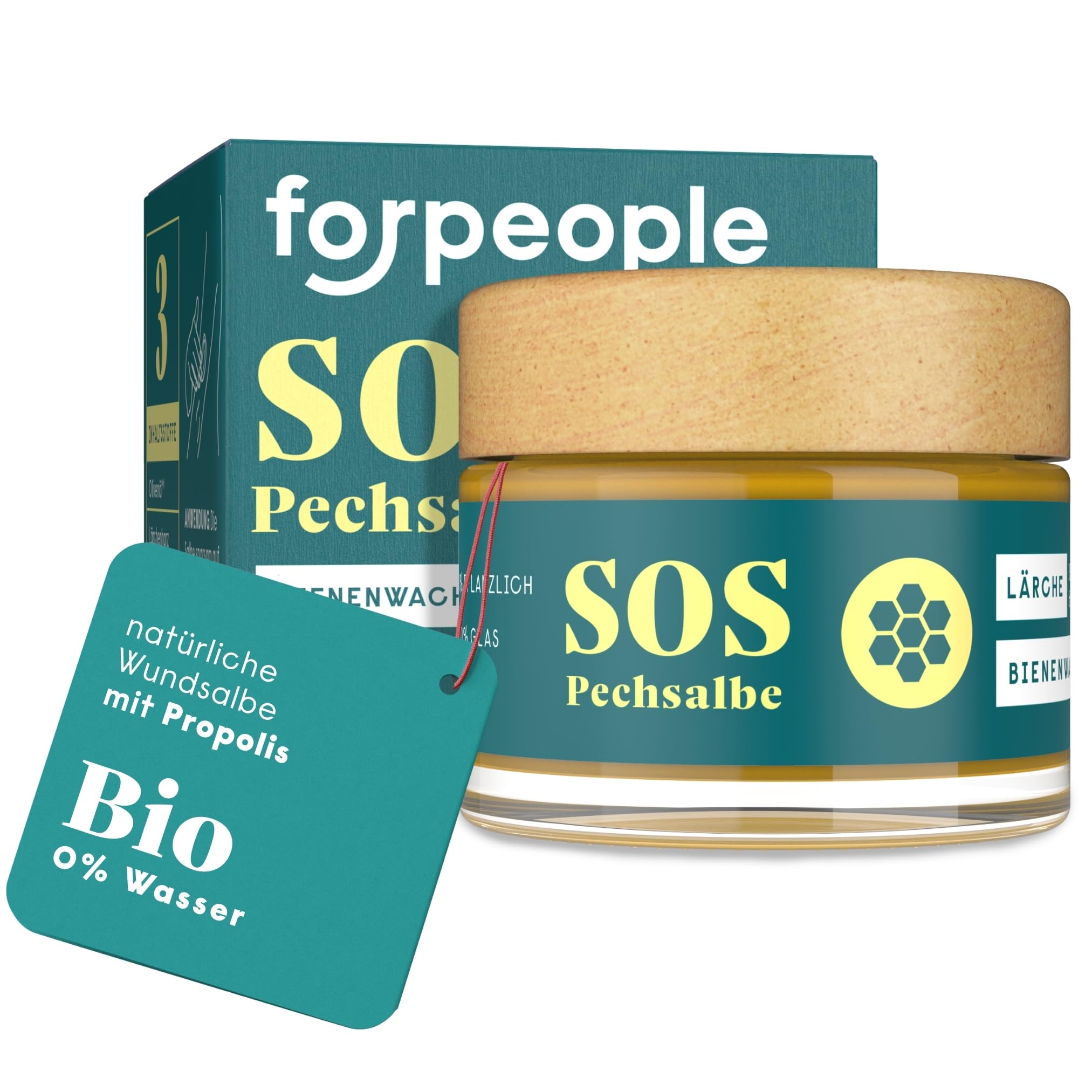 forpeople Pechsalbe 50ml – BIO Harzbalsam mit Lärchenharz für Gesicht & Körper – Harzsalbe bio mit Bienenwachs & Propolis – Reichhaltige Pechsalbe für trockene, beanspruchte Hautstellen