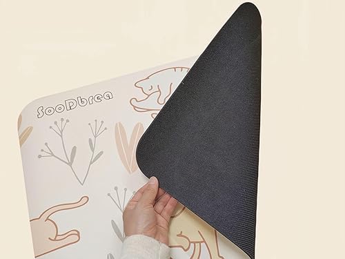 Miniatura 7 de Mini esterilla de yoga con diseño de gato juguetón, rodilleras de yoga, antideslizante de doble cara, meditación, esterilla de ejercicio para